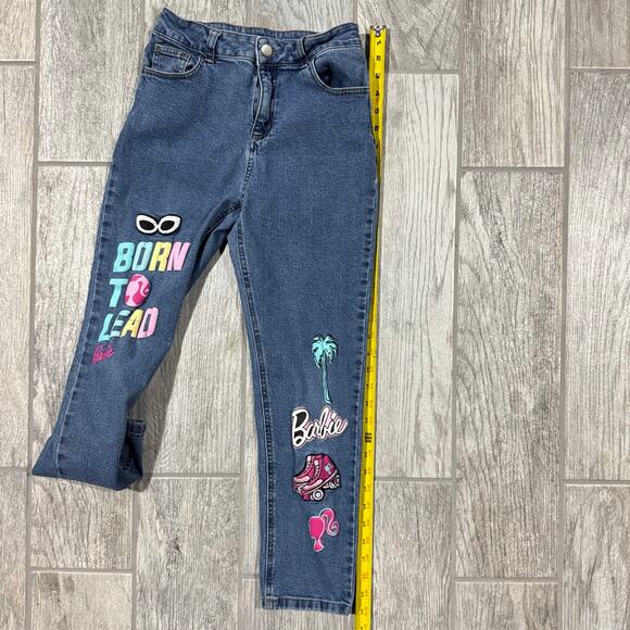 Barbie Girls Denim Jeans Big Girl Size 12 Embellished Patches - Picture 10 of 10